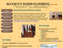 Tablet Screenshot of hansenswoodflooring.com